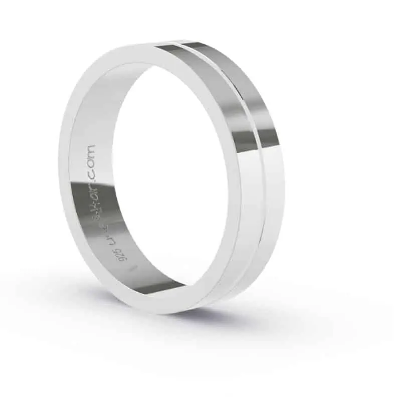 Qual aliança escolher: prata ou ouro branco? - Alianca-altar-prata-reta-com-entalhe-alianca-02-0 Aliança reta com entalhe prata 950