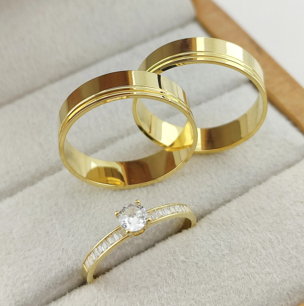 Alianças de casamento ilyana 5mm – ouro 18k  da altar alianças