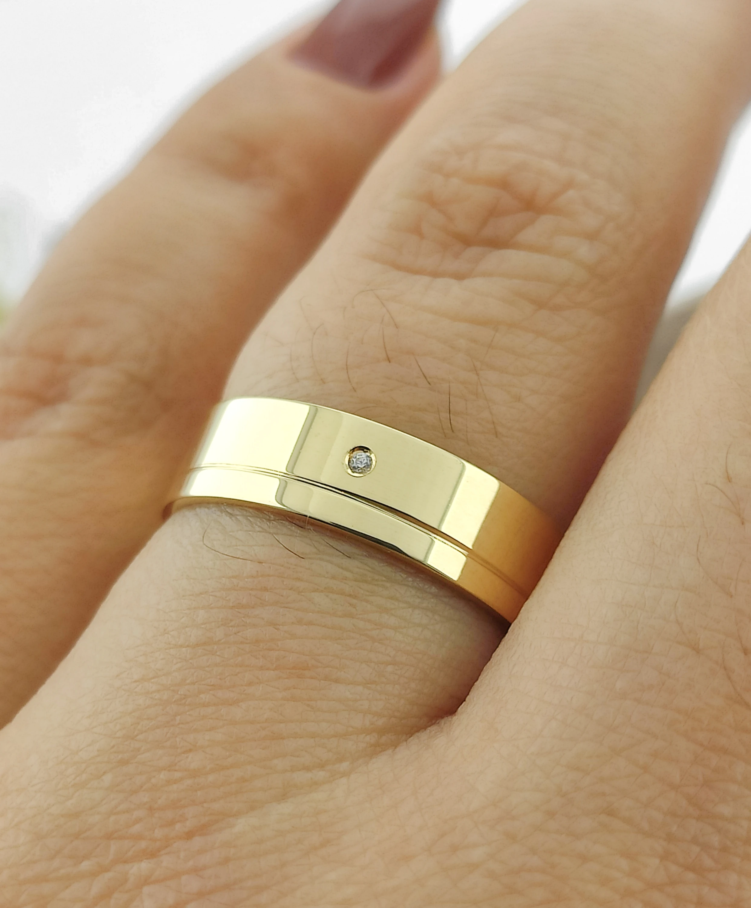 Aliança de casamento ouro 18k araçatuba 5mm | aliança reta