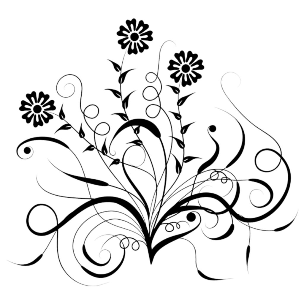 Desenho de flores pretas
