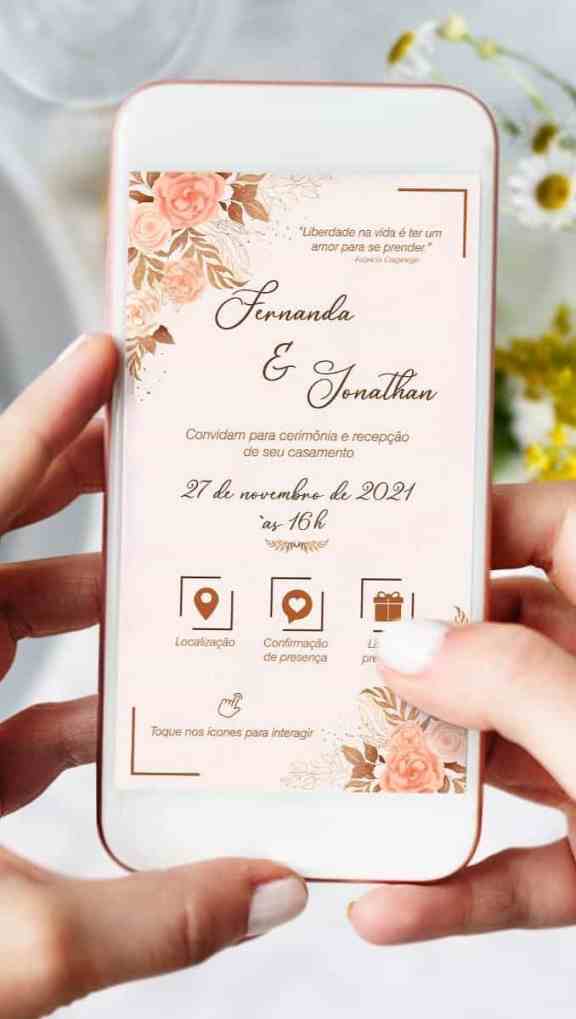 Tendências para Casamento 2023: Comece o Planejamento - Convite online casamento Convite online casamento no celular