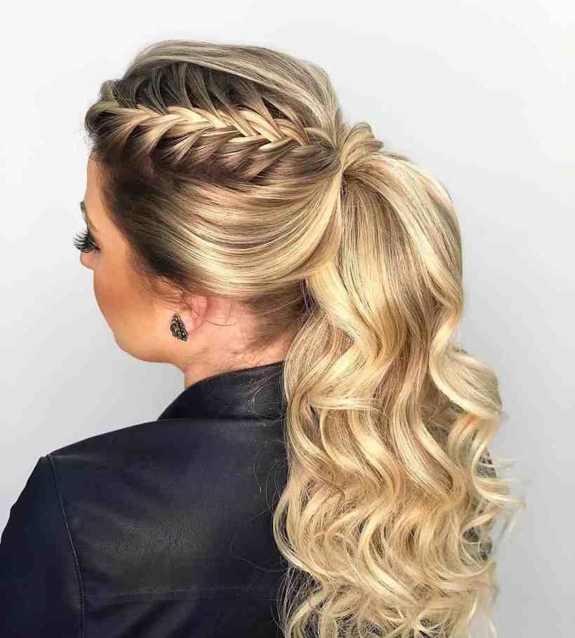 Penteados para Madrinhas de Casamento - Penteado rabo de cavalo para madrinha de casamento 3 1 1 Penteado com rabo de cavalo e trança