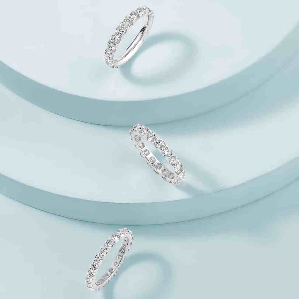 5 Curiosidades sobre o Banho de Ródio nas Joias e Alianças - Banho de rodio joias 3 3 meia-alianças em ouro branco em degraus