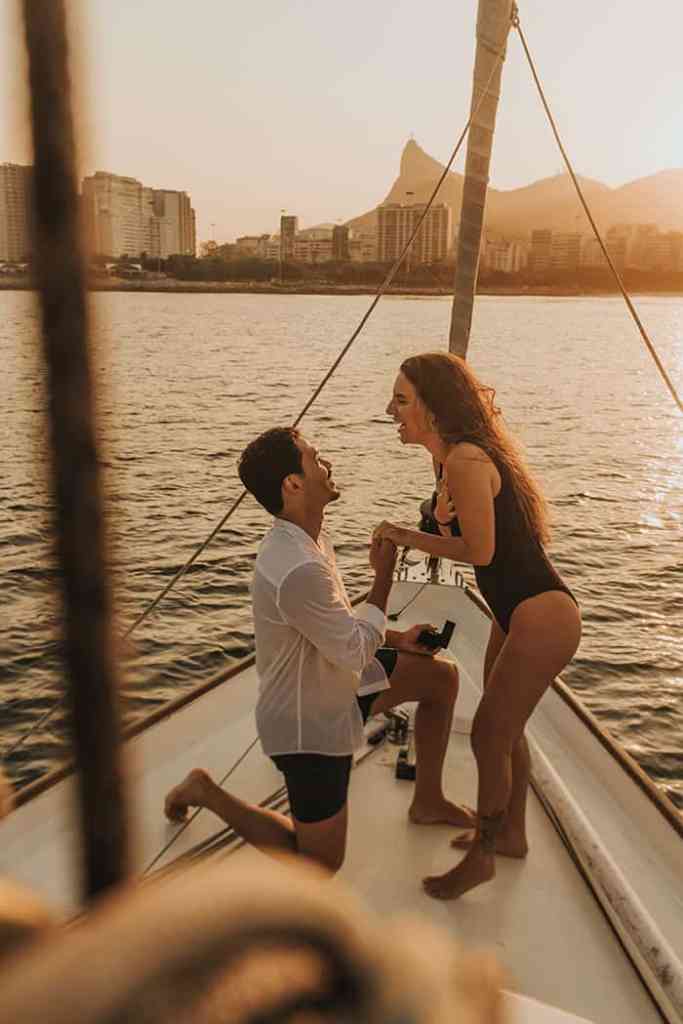 Pedido de casamento em barco