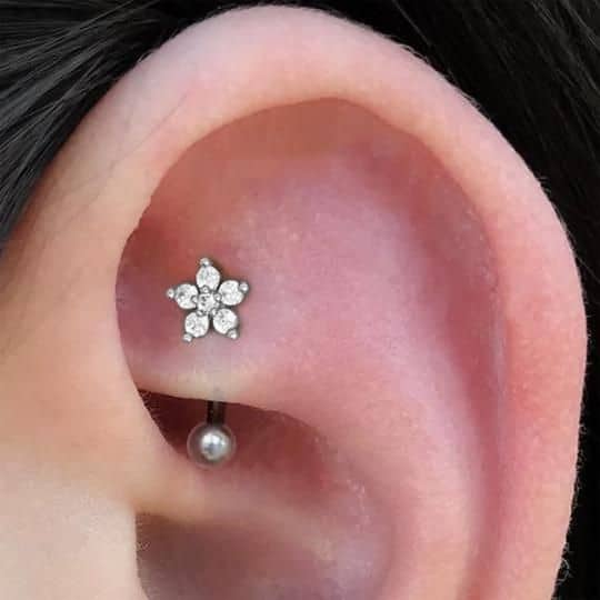 Furos na orelha: conheça os principais tipos de piercing - Piercing rook Piercing rook