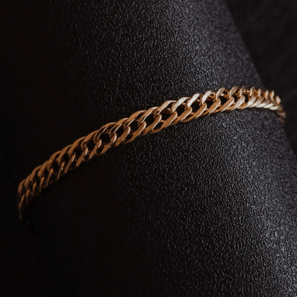 Pulseira de ouro 18k eir | groumet dupla