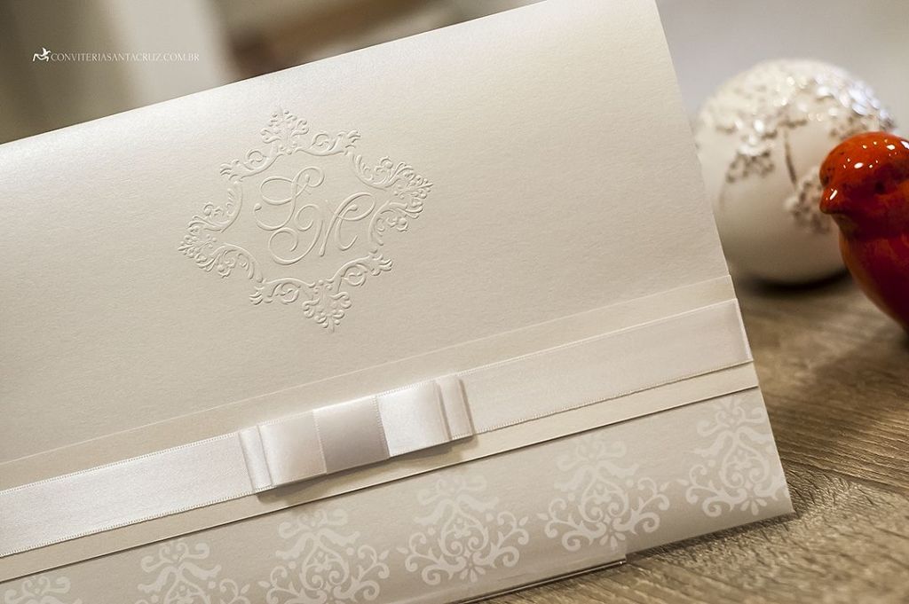 Convite de casamento com laço chanel