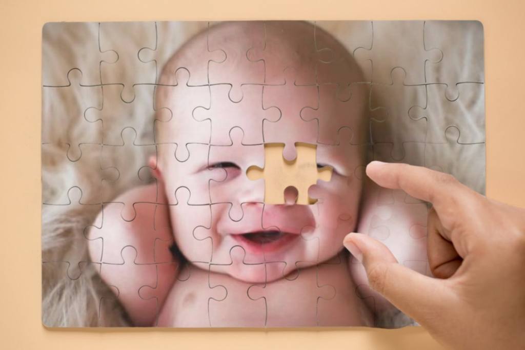Quebra-cabeça personalizado com foto de bebê